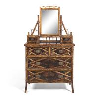 A Victorian Japanesque Bamboo and Lacquer Dressing Table