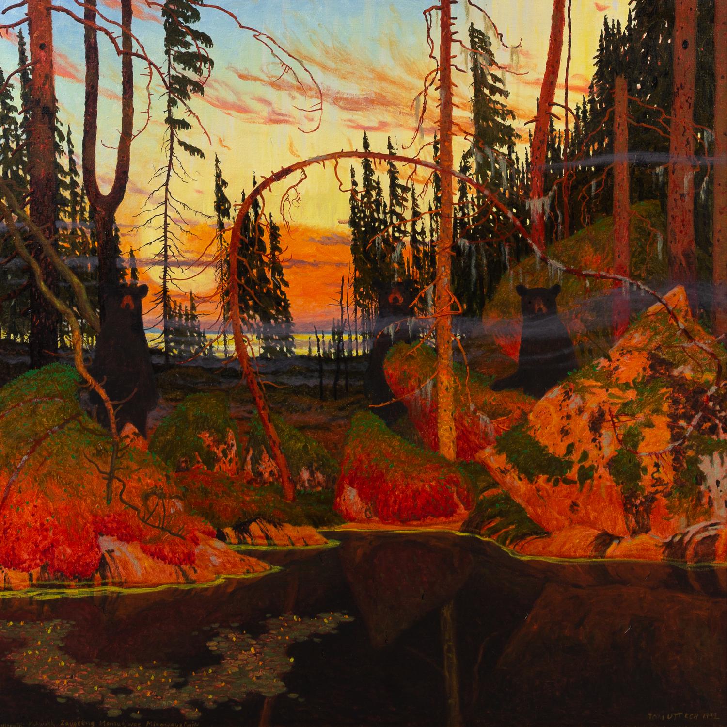 Tom Uttech, (American, b. 1942), Nisswih Mukwuhk Zaugeeng Manaudjwae Minowauziwin, 1992
