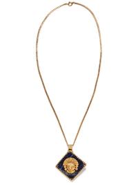 YELLOW GOLD AND SODALITE PENDANT/NECKLACE