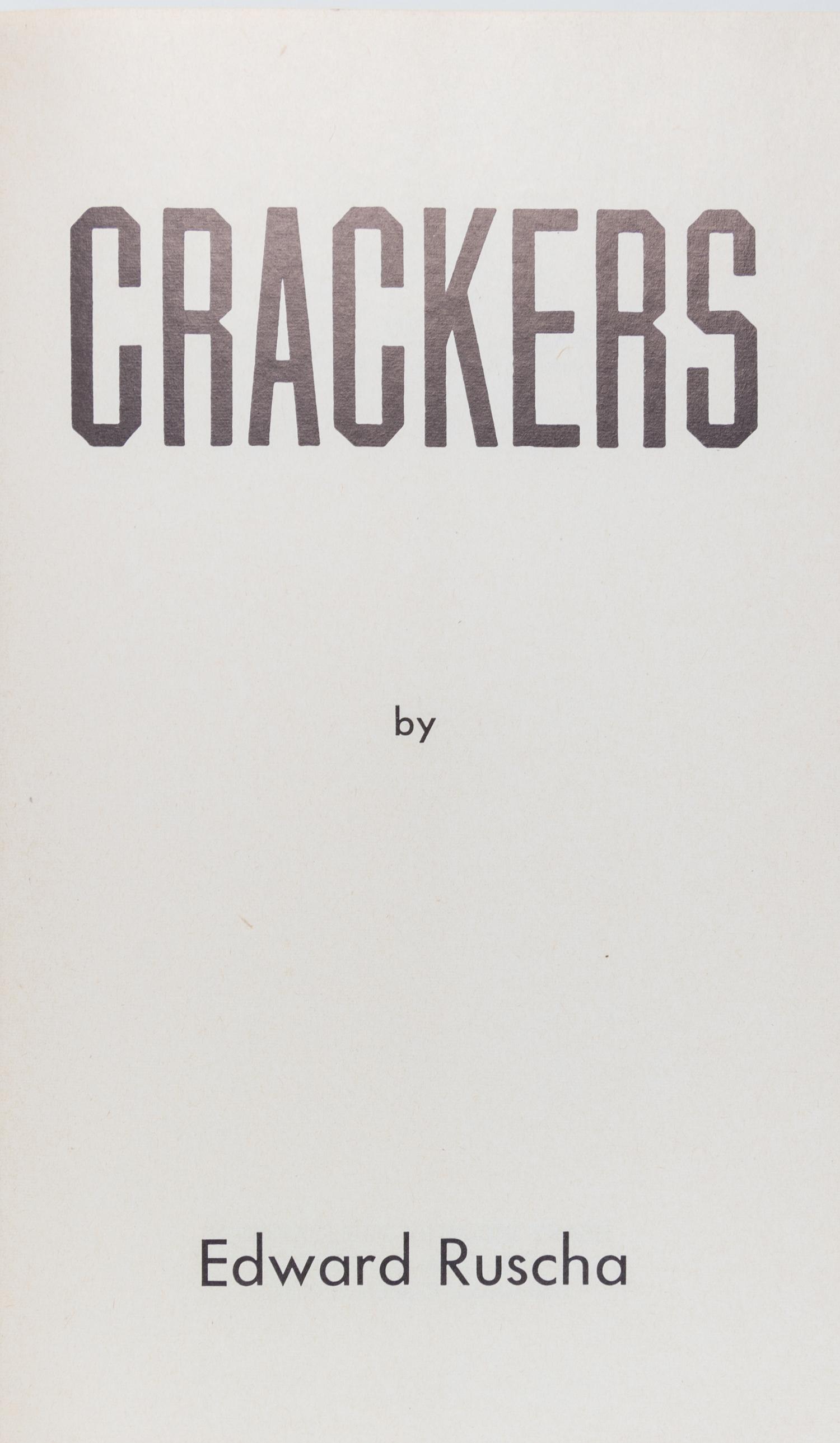 RUSCHA, ED. Crackers. Hollywood, 1969. First edition.