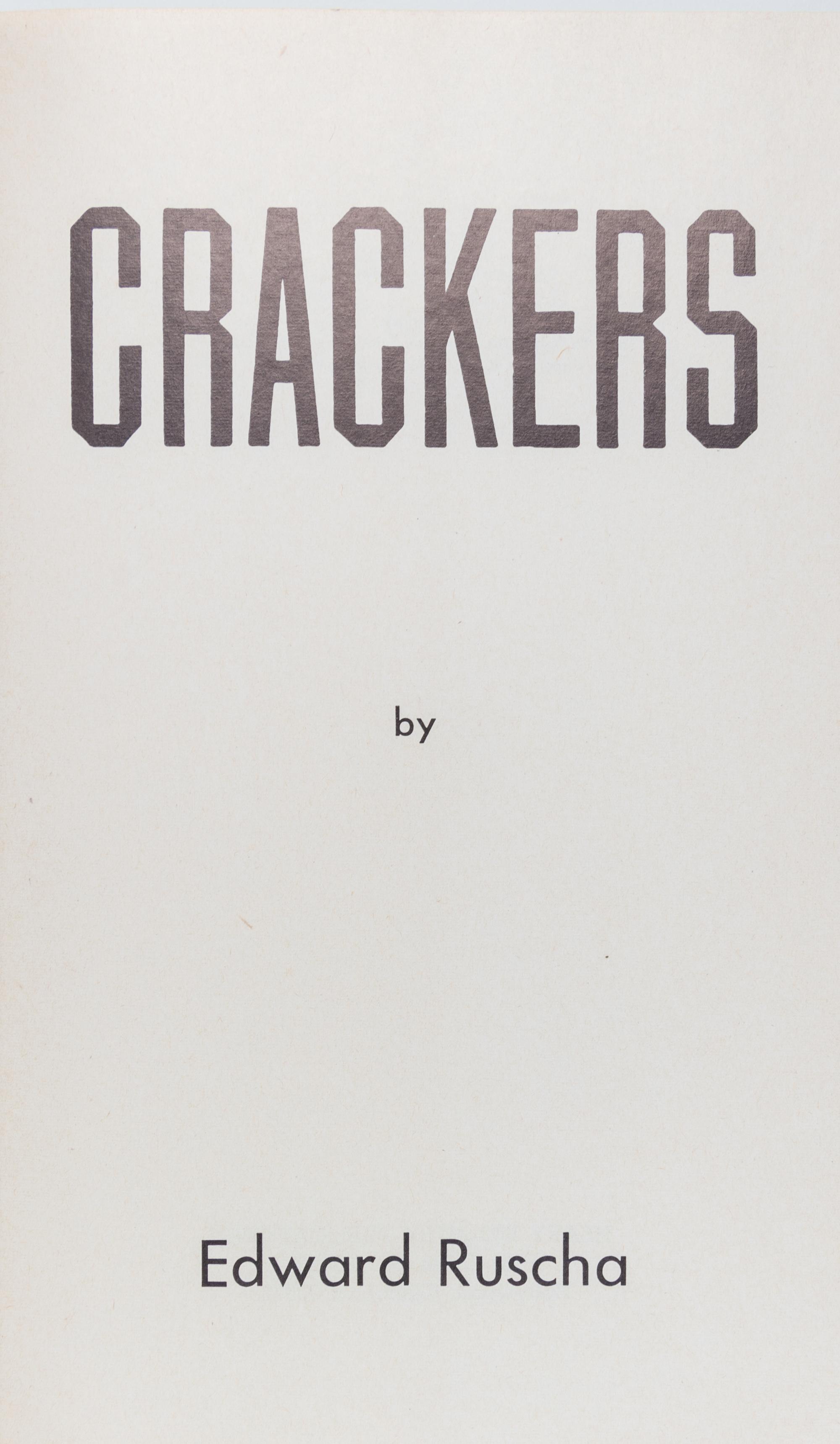 RUSCHA, ED. Crackers. Hollywood, 1969. First edition.