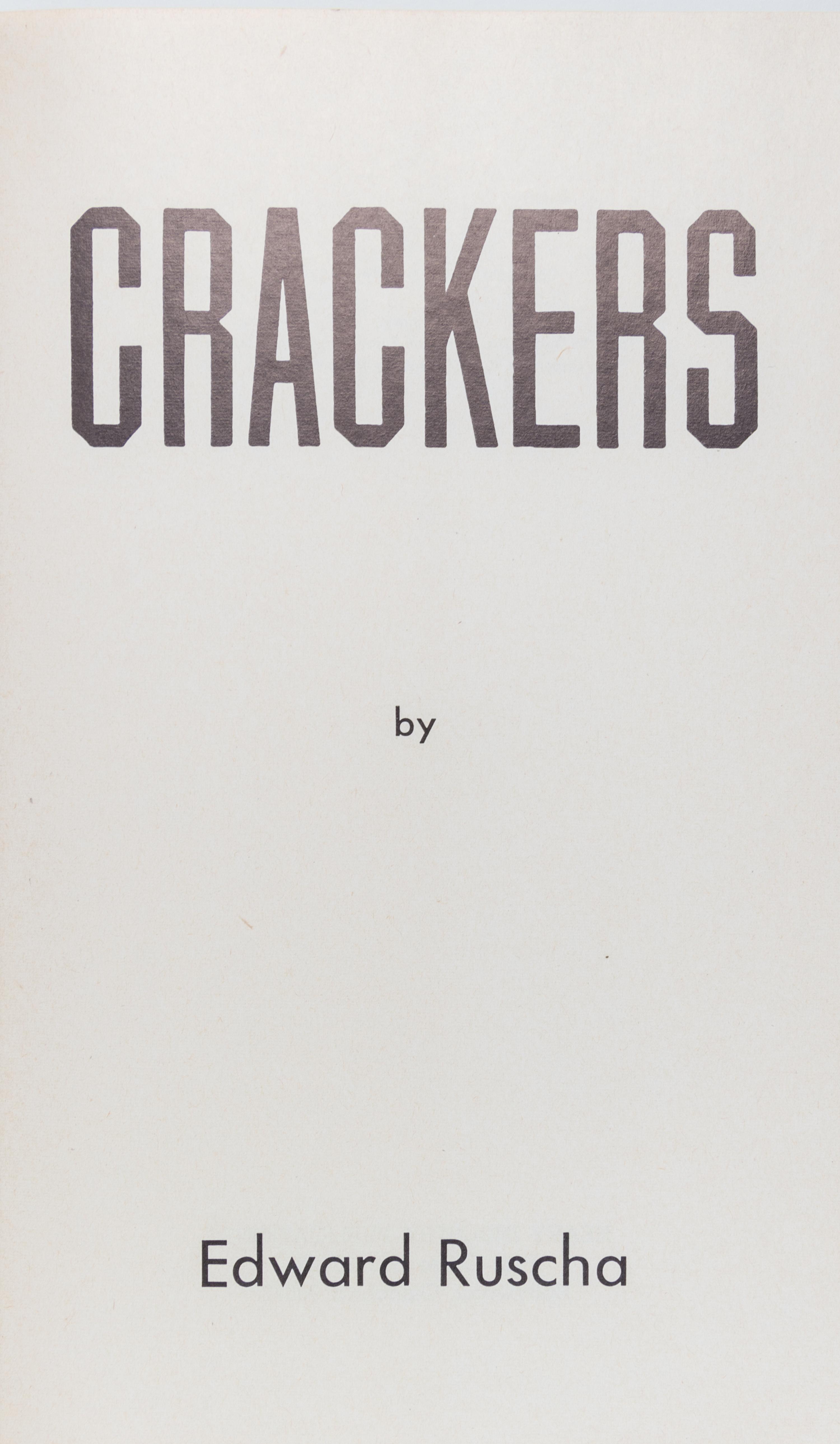 RUSCHA, ED. Crackers. Hollywood, 1969. First edition.
