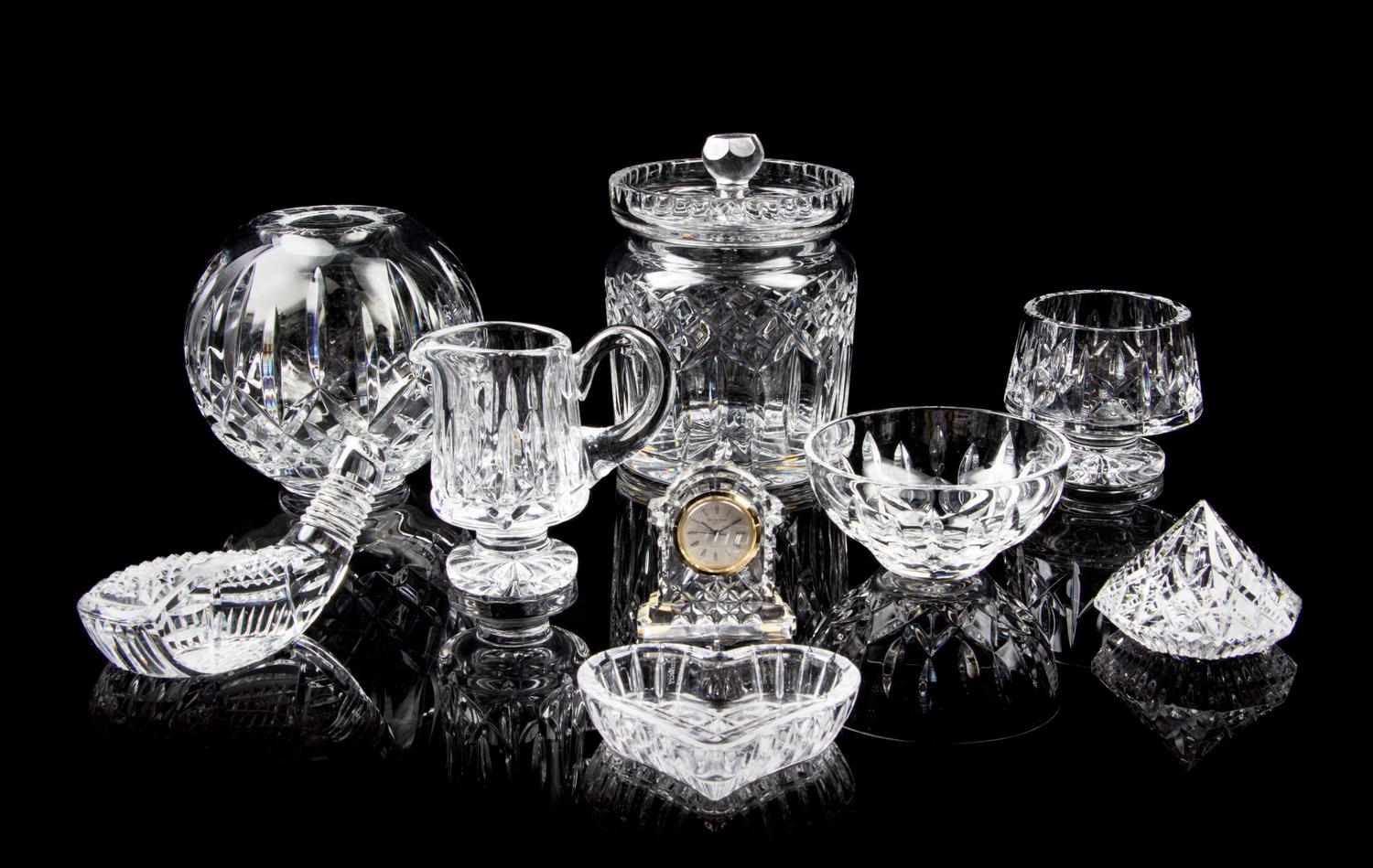 A Collection of Waterford Glass Articles Height of covered jar 7 inches. — 20TH CENTURY