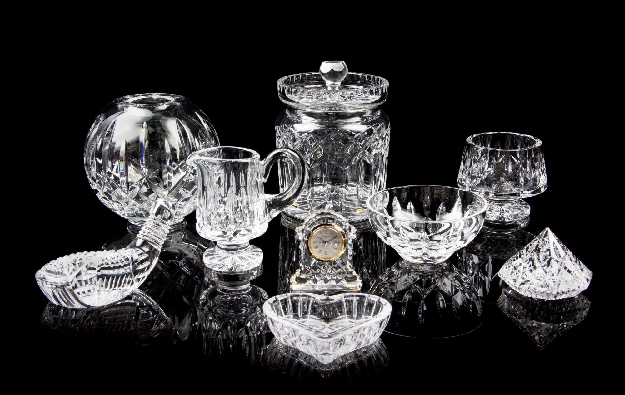 A Collection of Waterford Glass Articles Height of covered jar 7 inches. — 20TH CENTURY