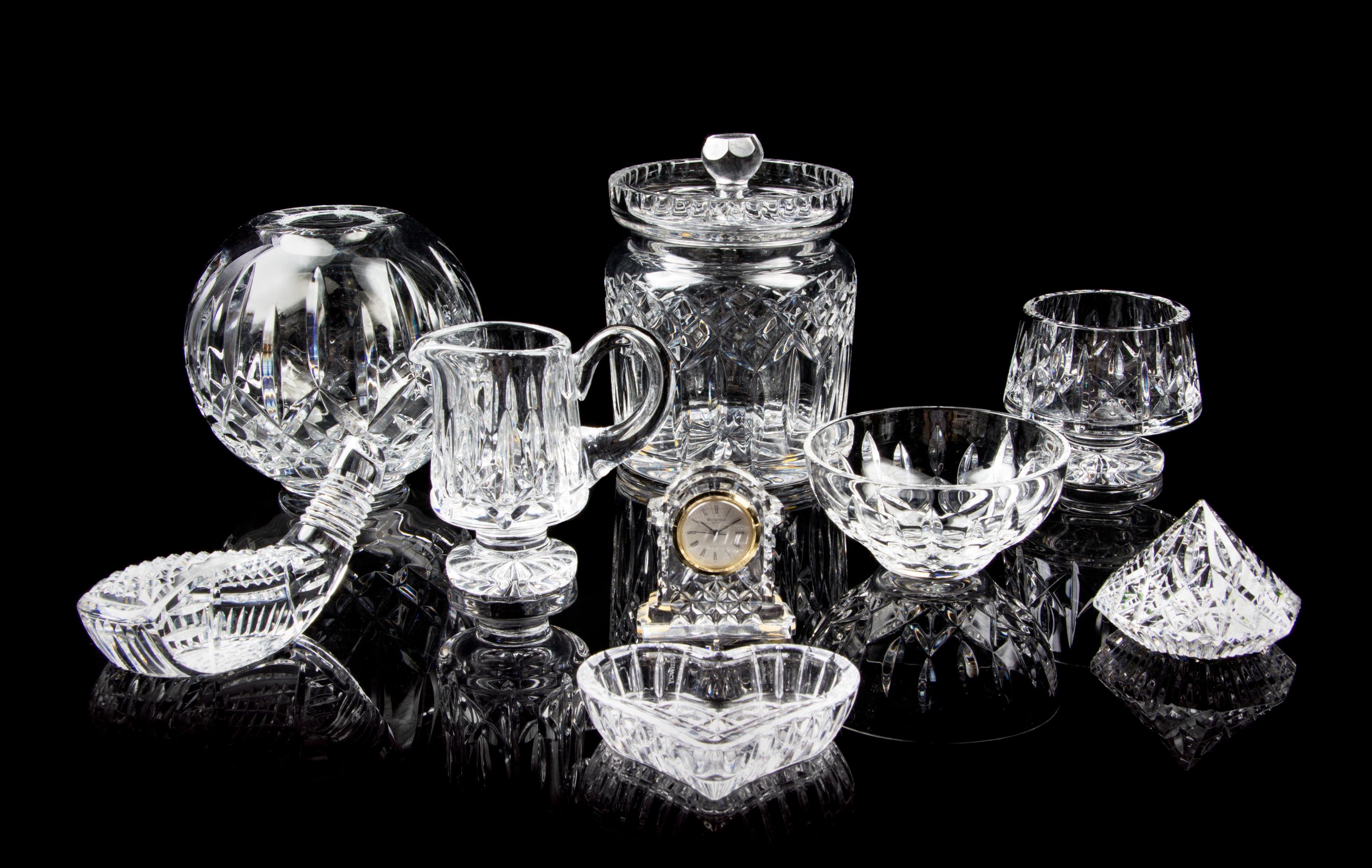 A Collection of Waterford Glass Articles Height of covered jar 7 inches. — 20TH CENTURY