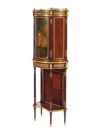 A Louis XVI Style Gilt Bronze Mounted Vernis Martin Cabinet on Stand