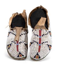 Cheyenne Beaded Hide Moccasins