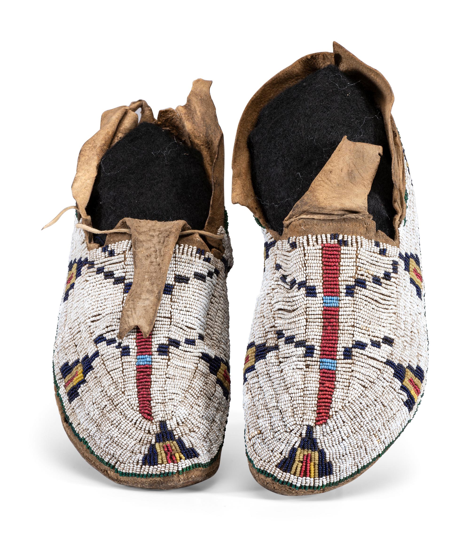 Cheyenne Beaded Hide Moccasins