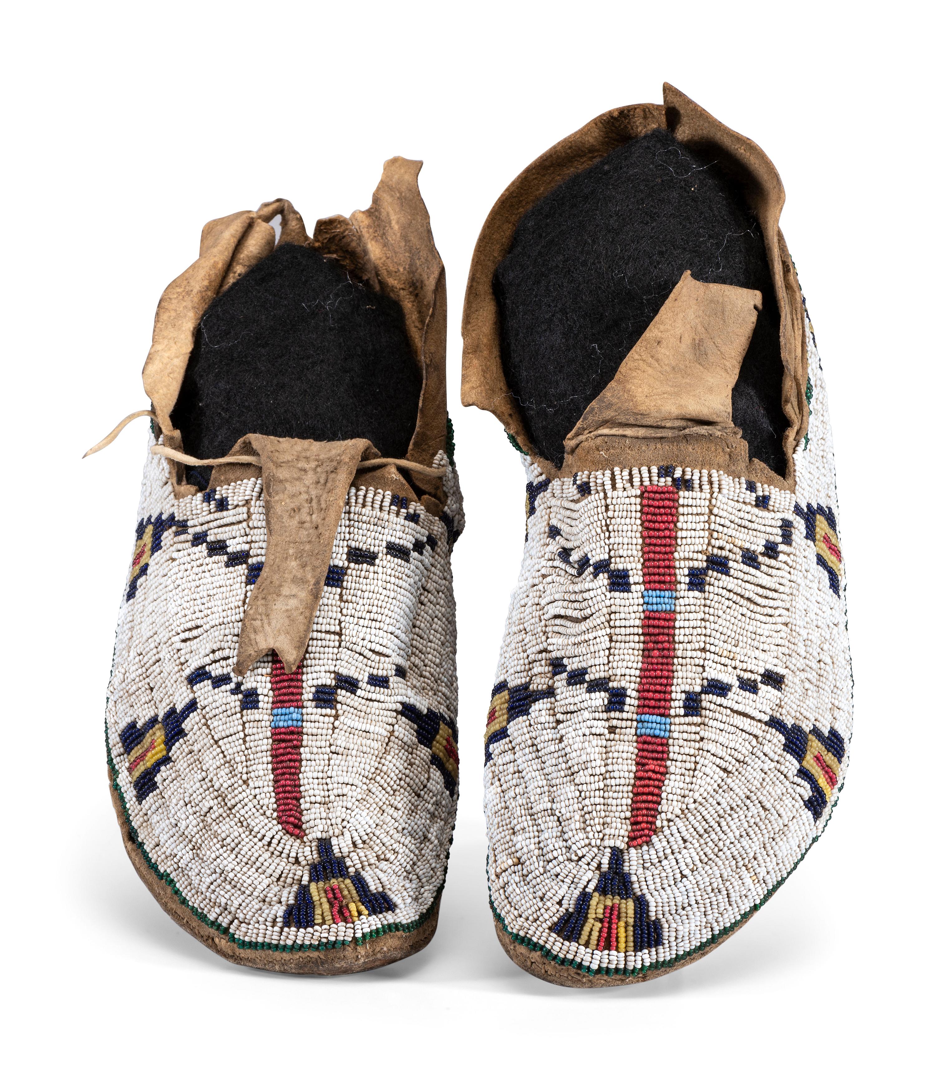 Cheyenne Beaded Hide Moccasins