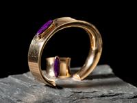 14K Gold and Sugilite Cuff Bracelet and Matching Ring