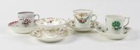 A Collection of Teacups and Saucers Height of largest 2 1/2 x diameter 3 inches.