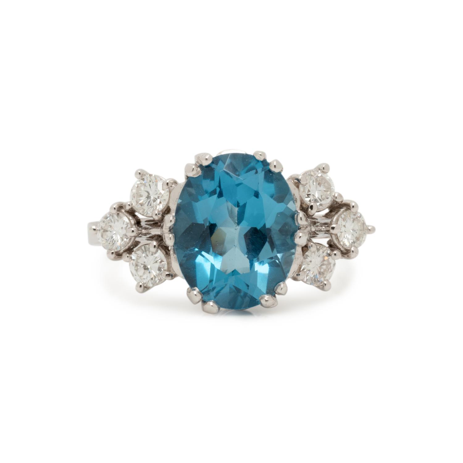 BLUE TOPAZ AND DIAMOND RING