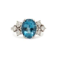 BLUE TOPAZ AND DIAMOND RING