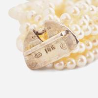 A 14K Gold Boris LeBeau Pearl Torsade with Diamonds Boris LeBeau