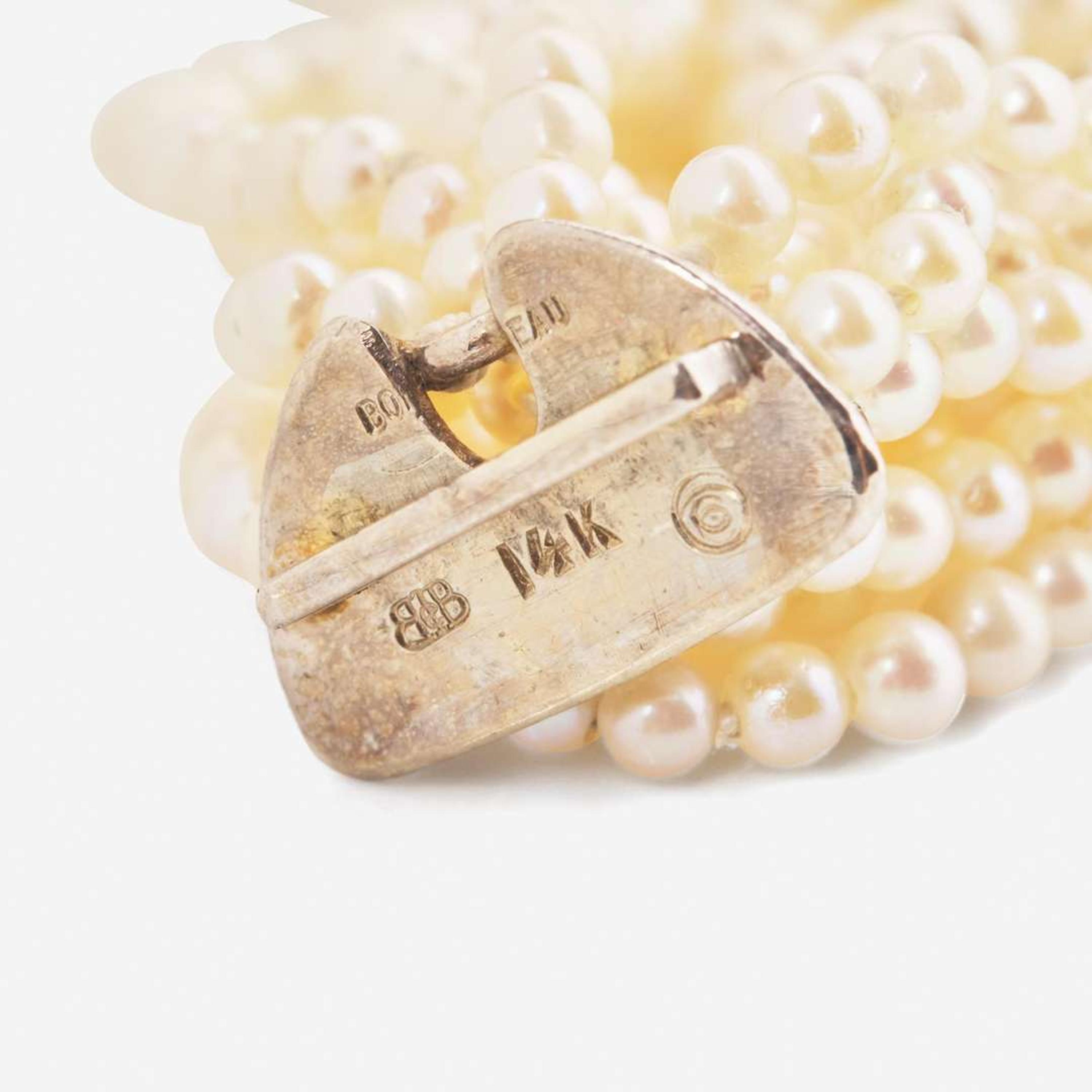 A 14K Gold Boris LeBeau Pearl Torsade with Diamonds Boris LeBeau