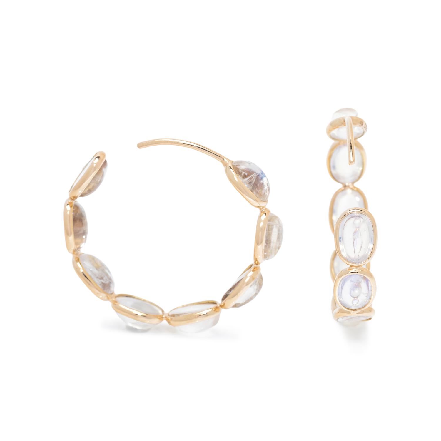 MOONSTONE HOOP EARRINGS