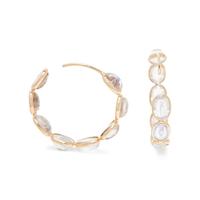 MOONSTONE HOOP EARRINGS