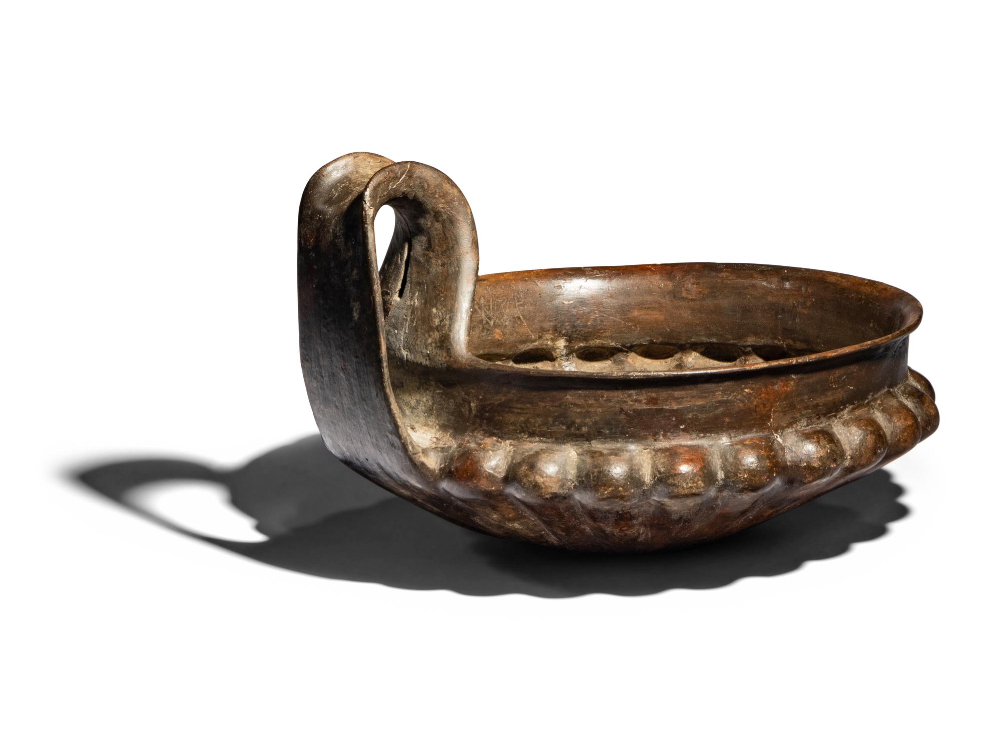 An Etruscan Impasto Fluted Bowl