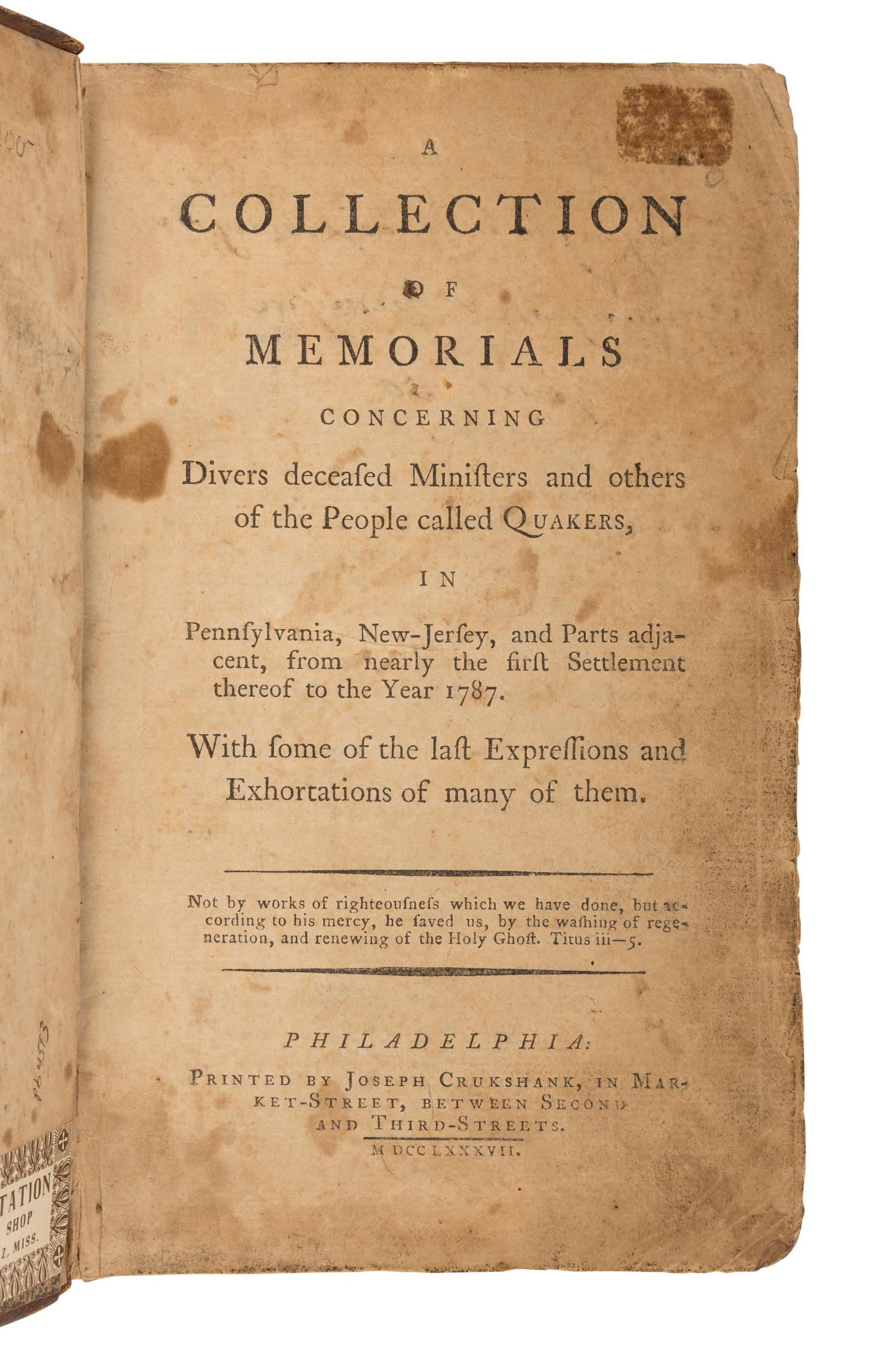 [AMERICANA]. A group of 21 works relating to general Americana, including: