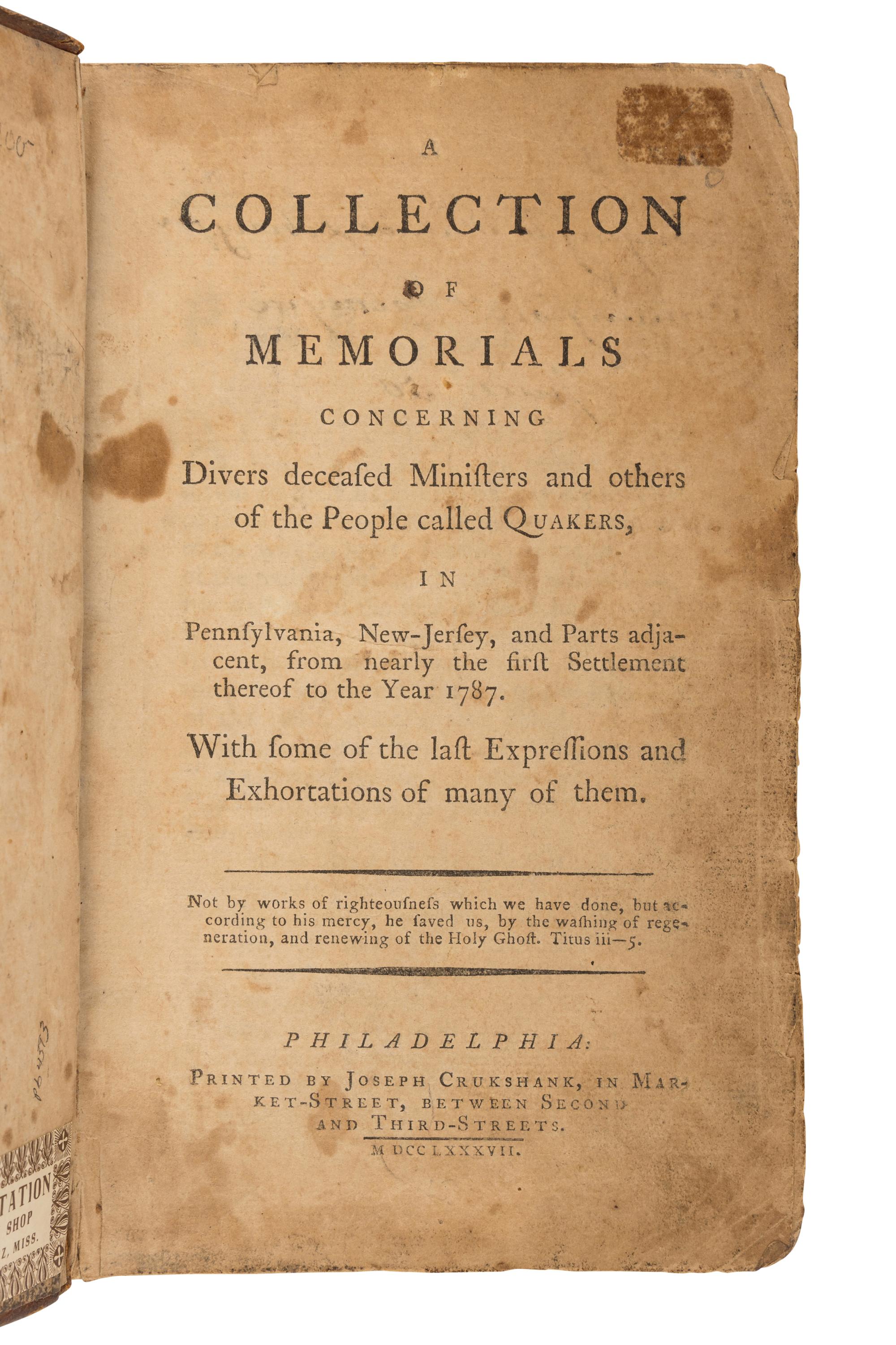 [AMERICANA]. A group of 21 works relating to general Americana, including: