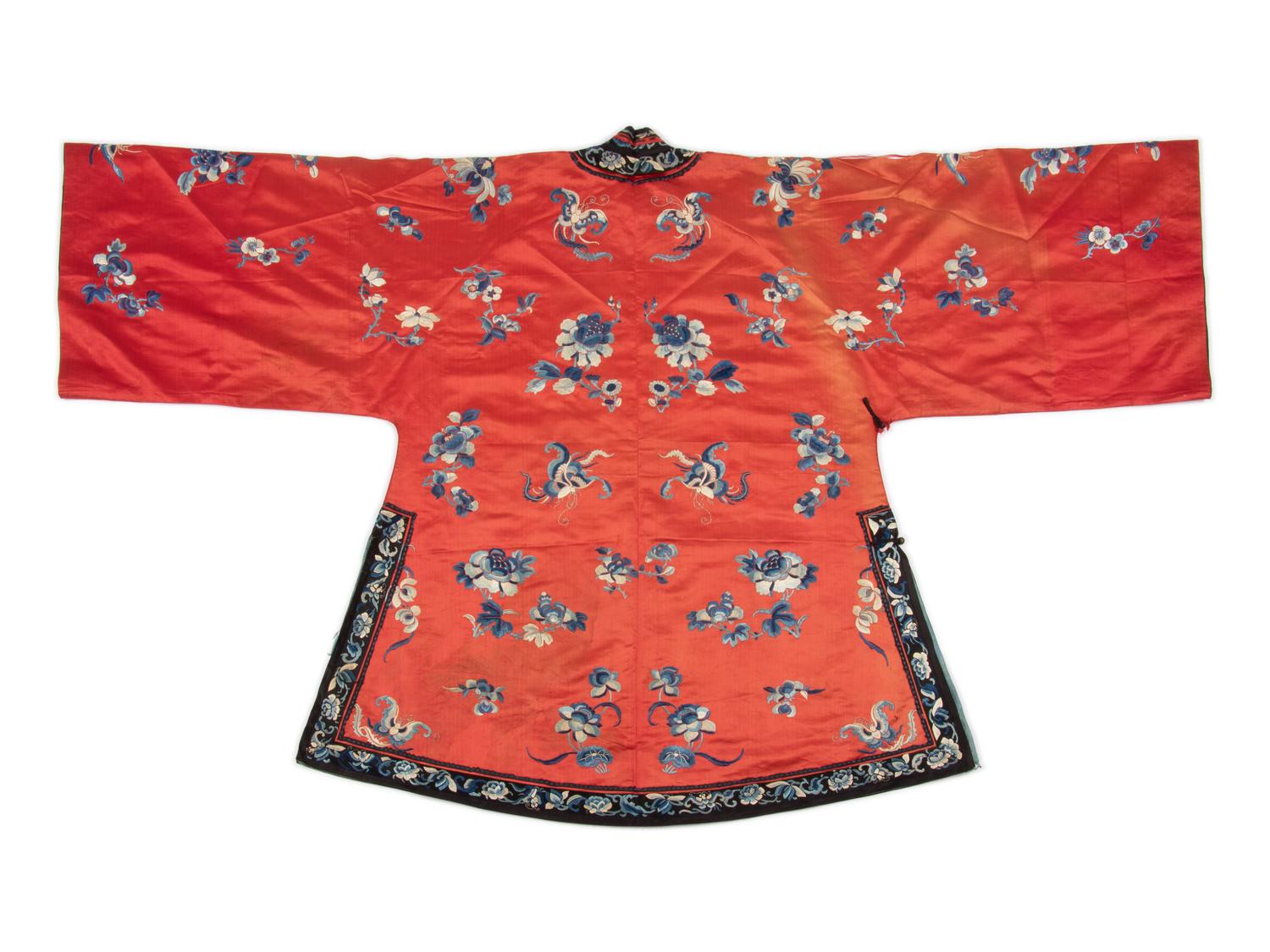 Three Apricot Ground Embroidered Silk Lady's Articles
