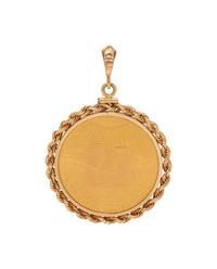 YELLOW GOLD AND US $20 LIBERTY COIN PENDANT