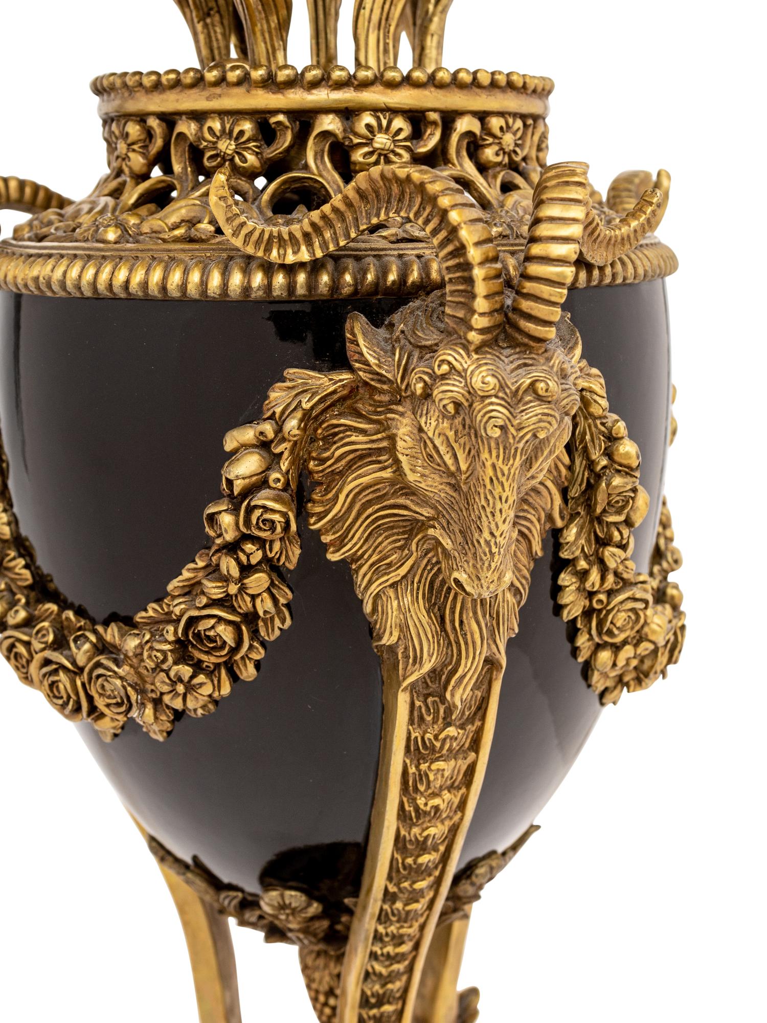 A French Neoclassical Gilt Bronze and Marble Six-Light Candelabrum