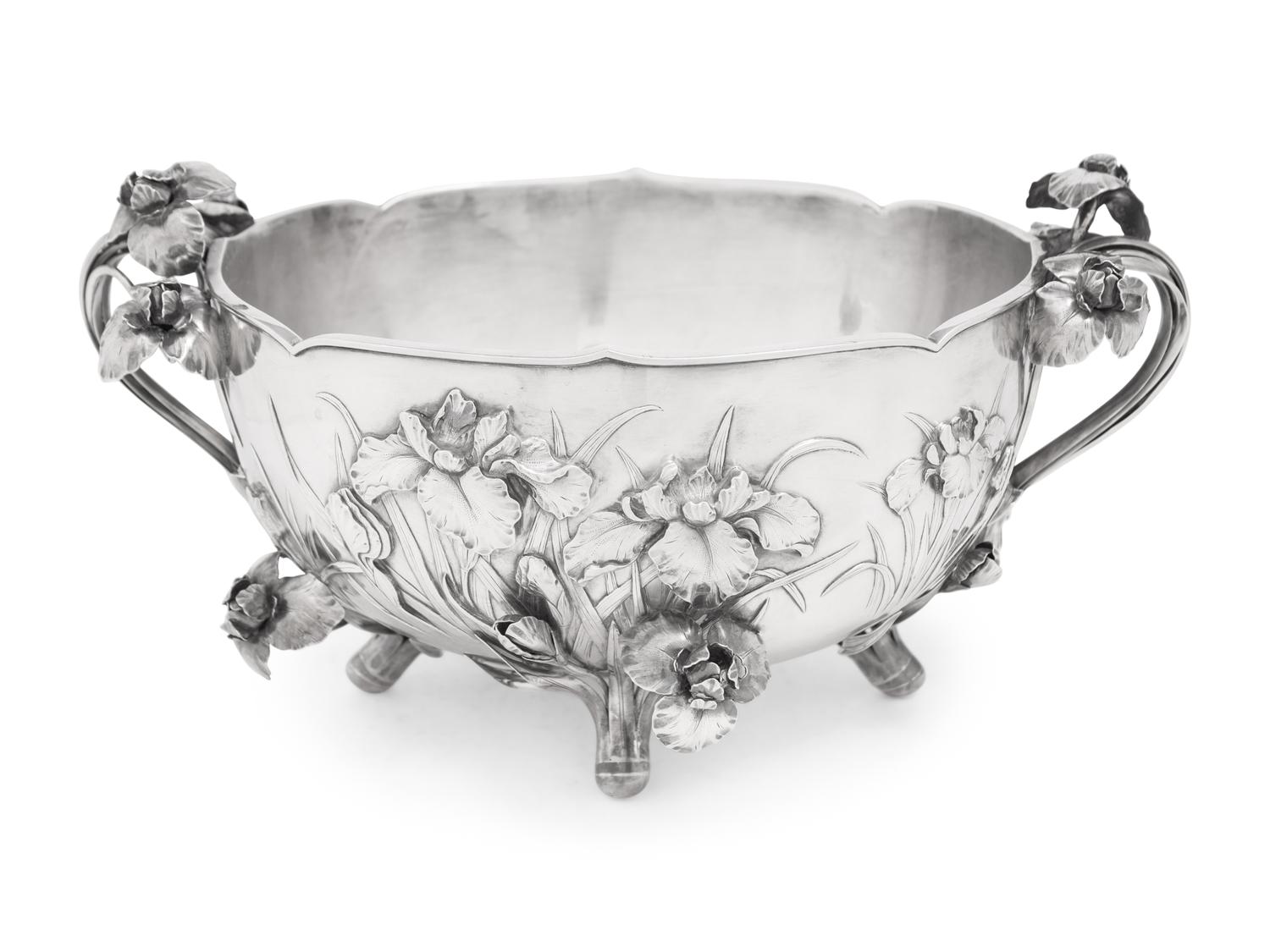 A Japanese Silver Center Bowl
