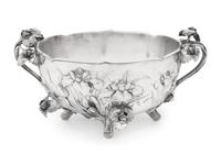 A Japanese Silver Center Bowl