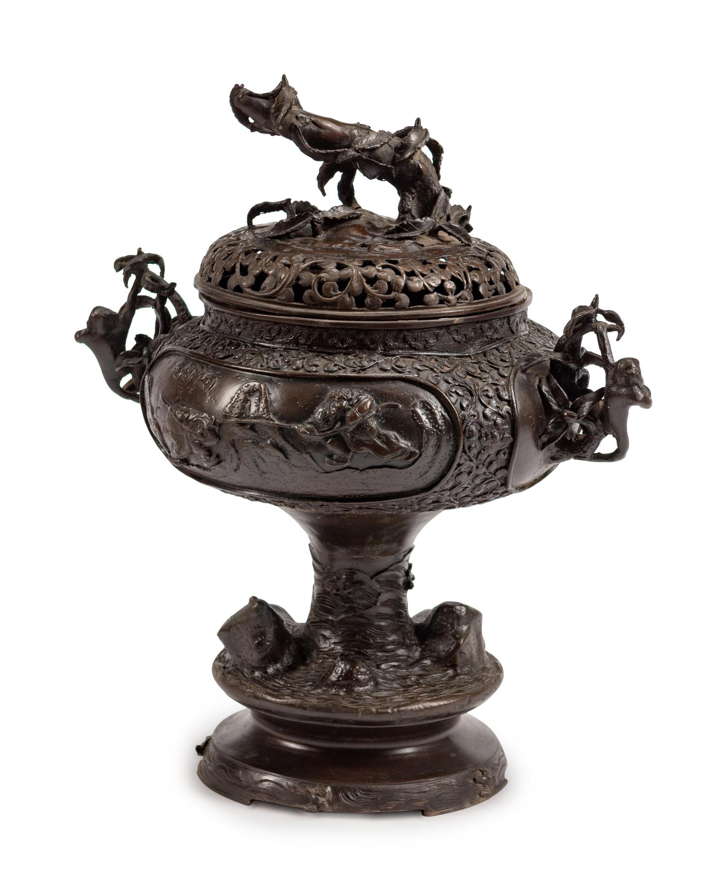 A Japanese Bronze Incense Burner
