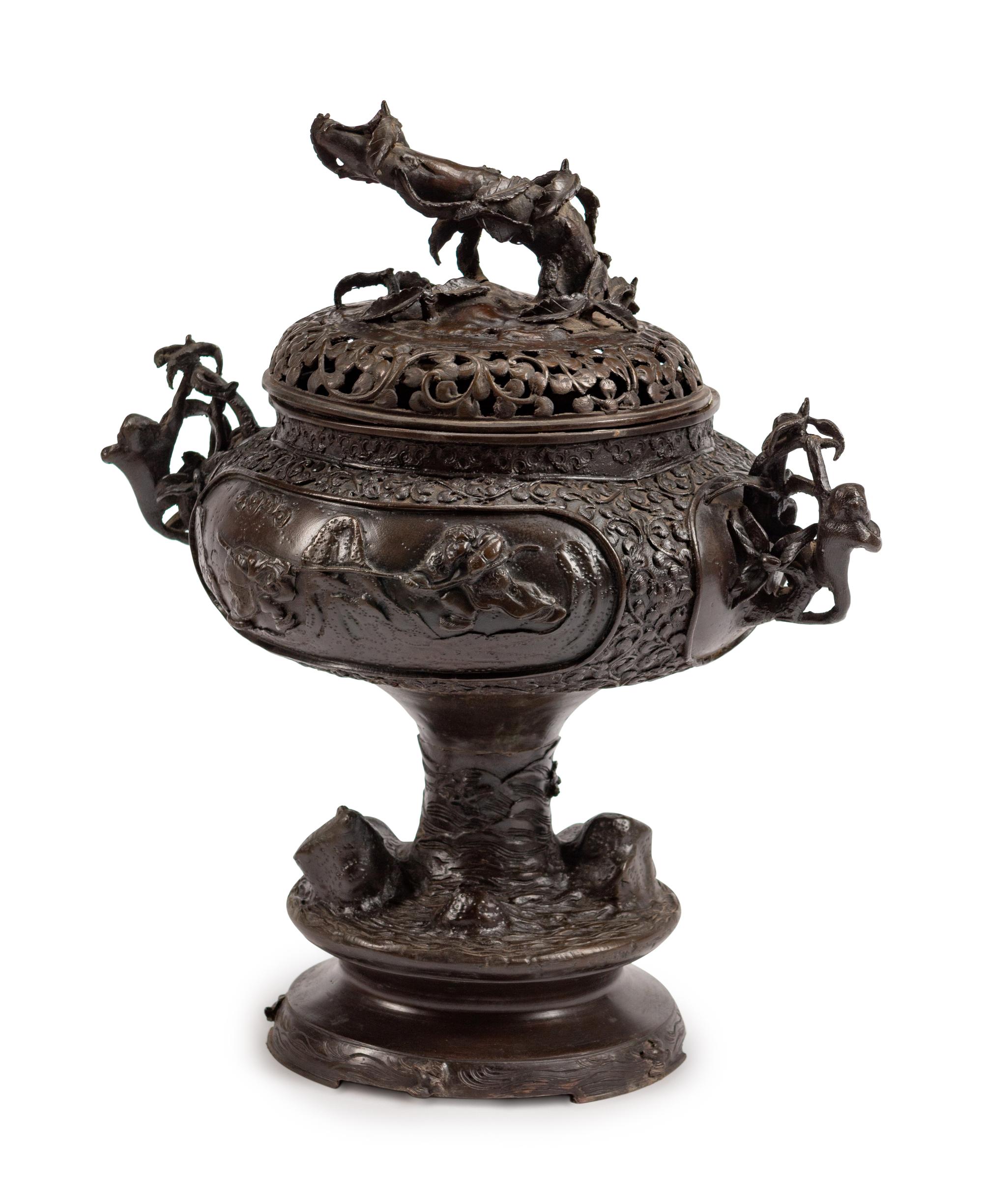 A Japanese Bronze Incense Burner