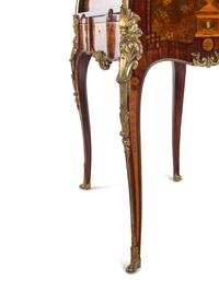 A Louis XV Style Gilt Bronze Mounted Marquetry Cylinder Bureau