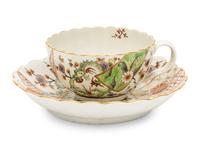 A Worcester Porcelain Teacup and Saucer
