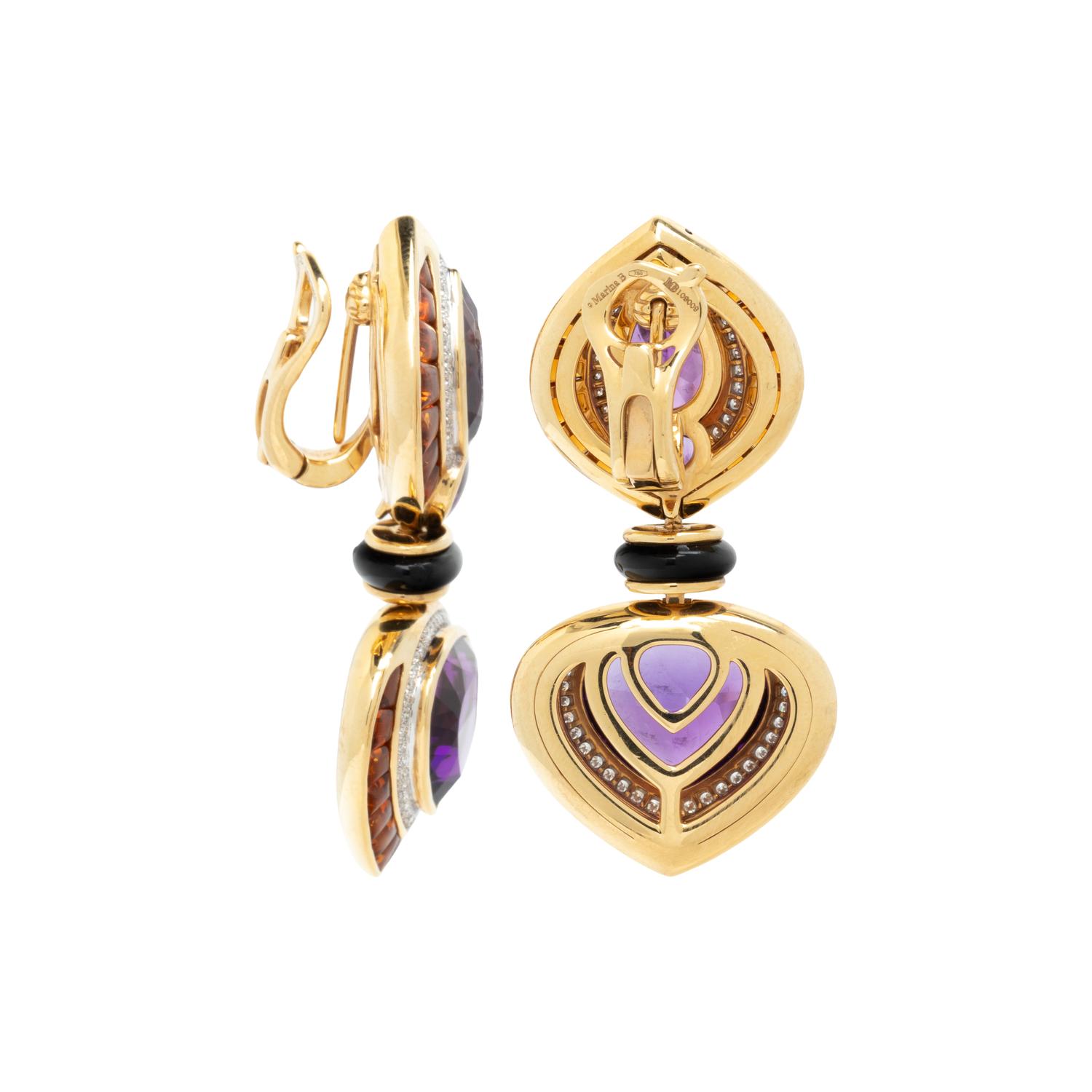 MARINA B., MULTIGEM AND DIAMOND 'ORTENSIA' EARRINGS