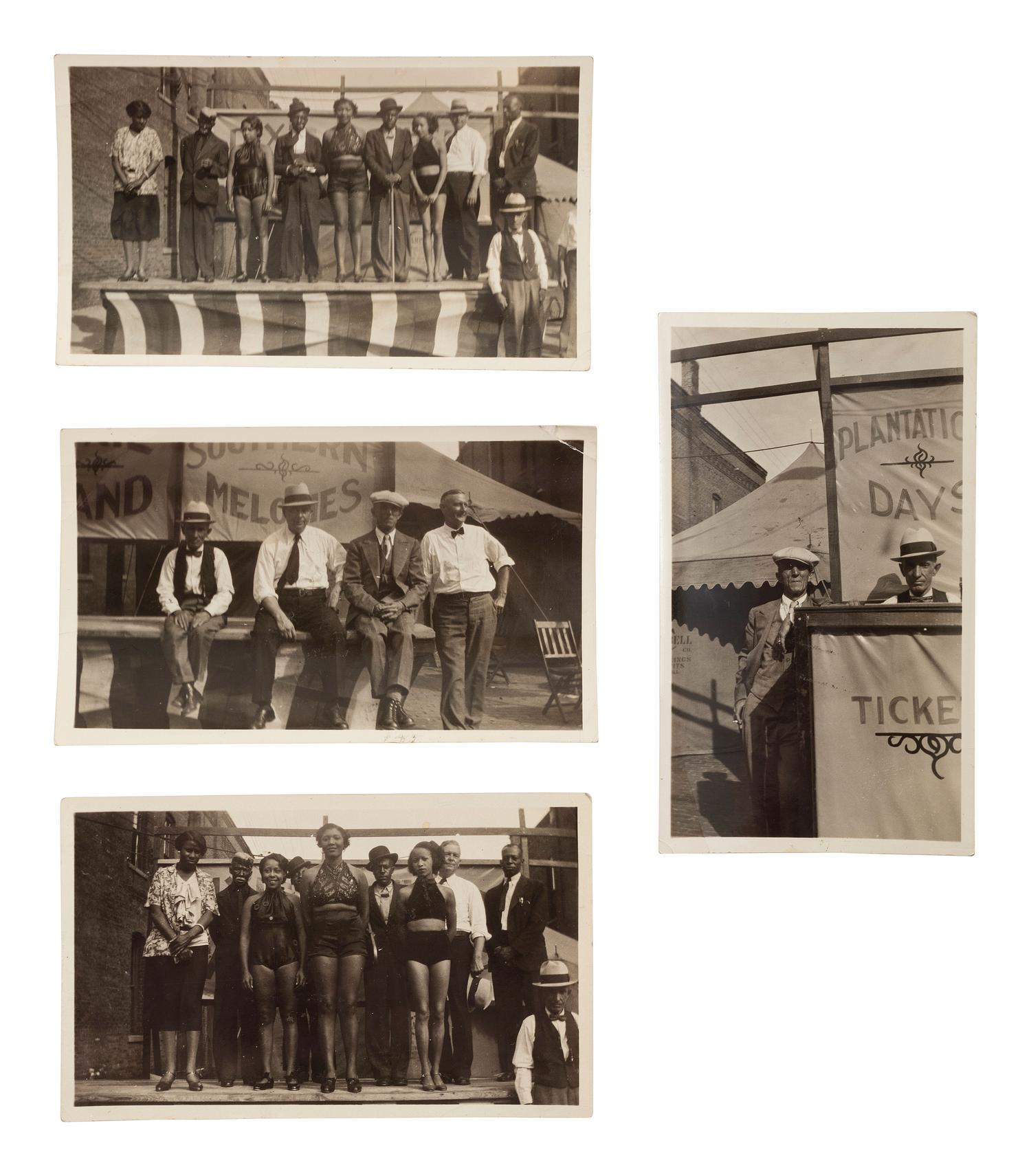 [EARLY PHOTOGRAPHY]. Real photo postcards and Photographs of Predominantly African American circus performers.