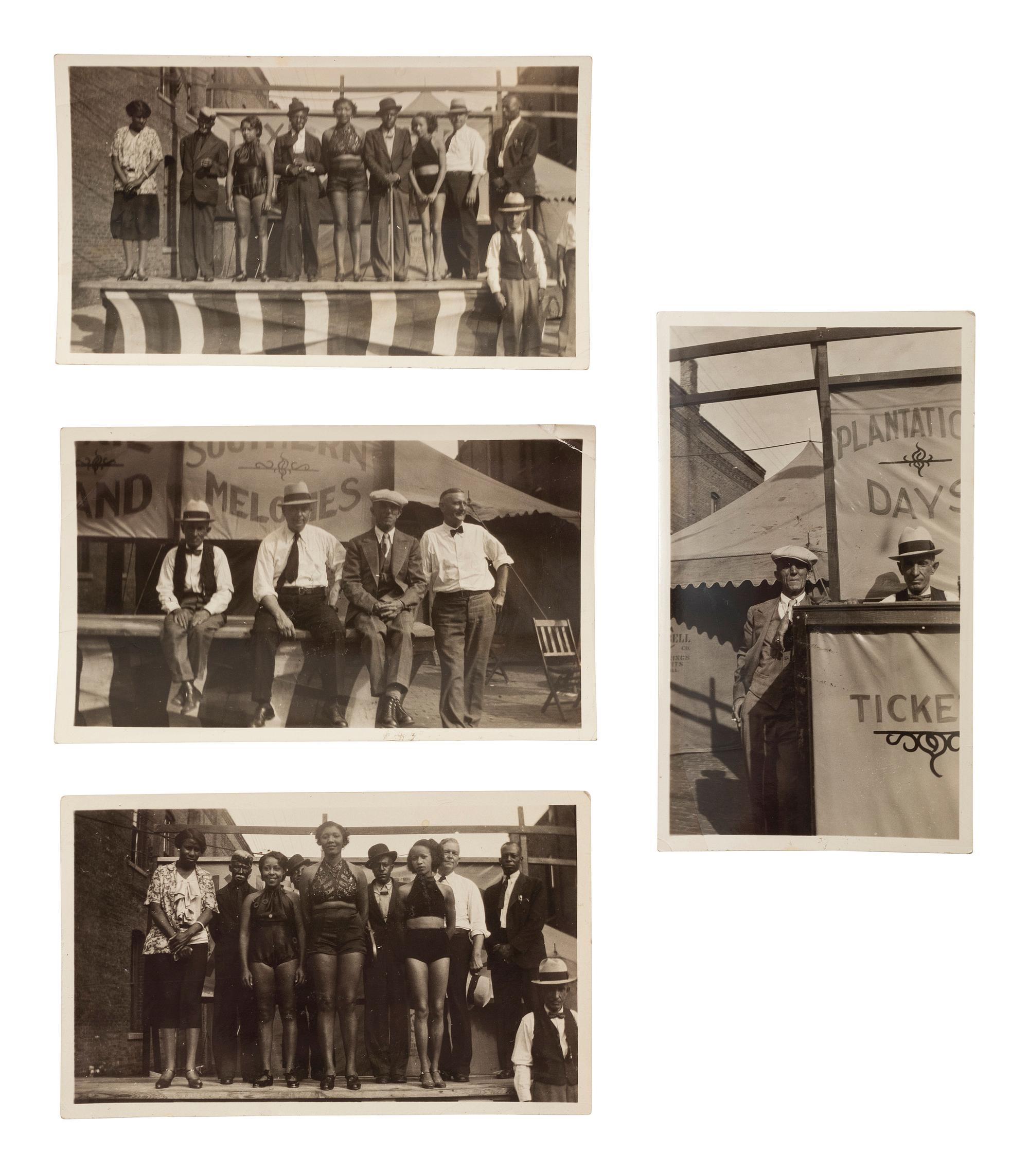 [EARLY PHOTOGRAPHY]. Real photo postcards and Photographs of Predominantly African American circus performers.