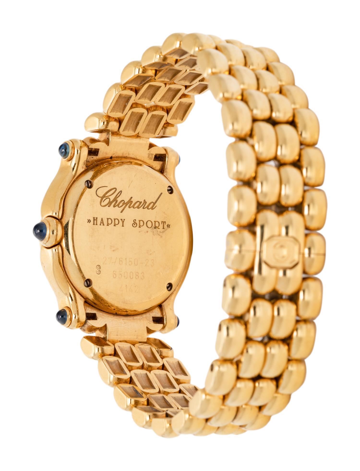 CHOPARD, REF. 4142 18K YELLOW GOLD AND DIAMOND 'HAPPY SPORT' WRISTWATCH