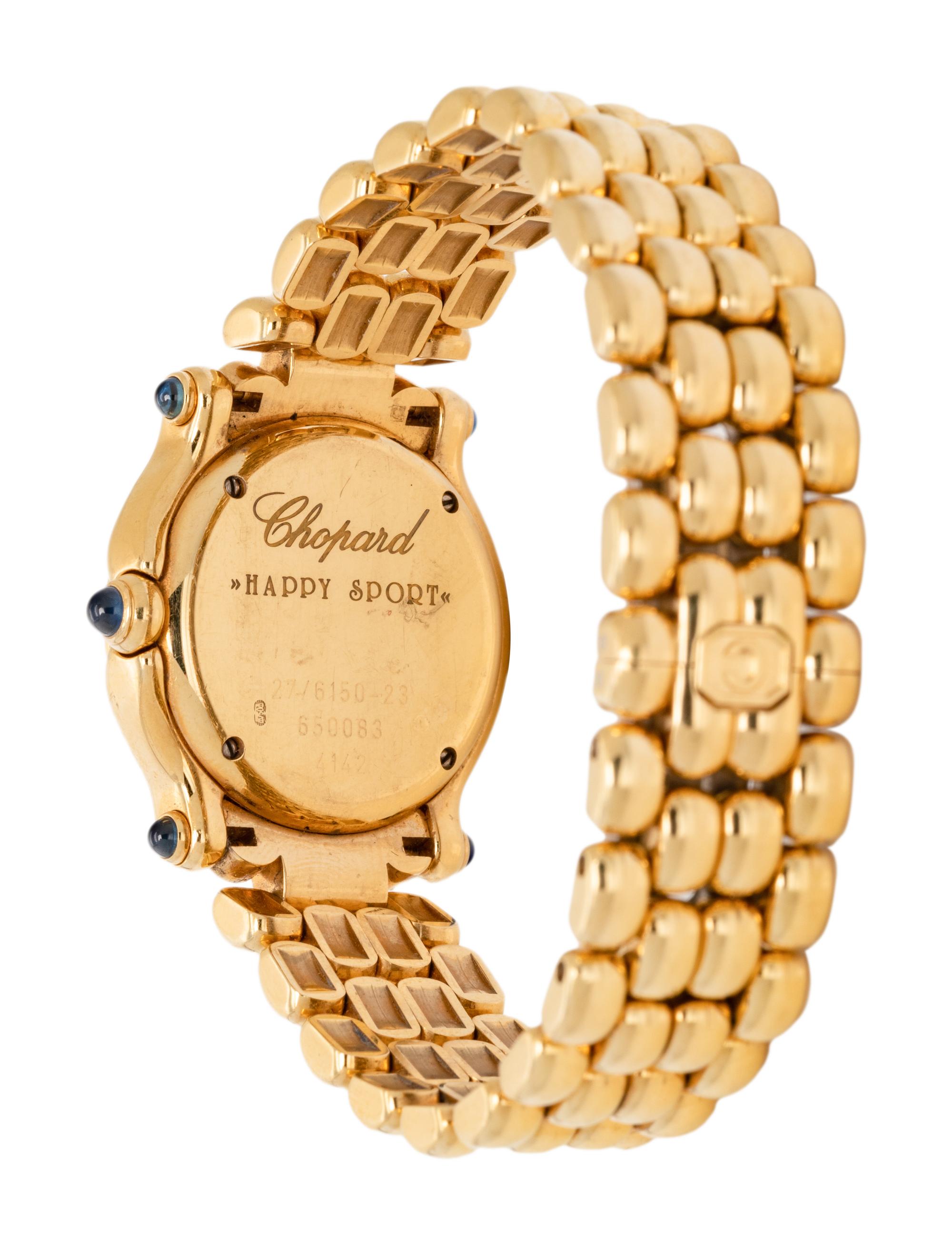 CHOPARD, REF. 4142 18K YELLOW GOLD AND DIAMOND 'HAPPY SPORT' WRISTWATCH