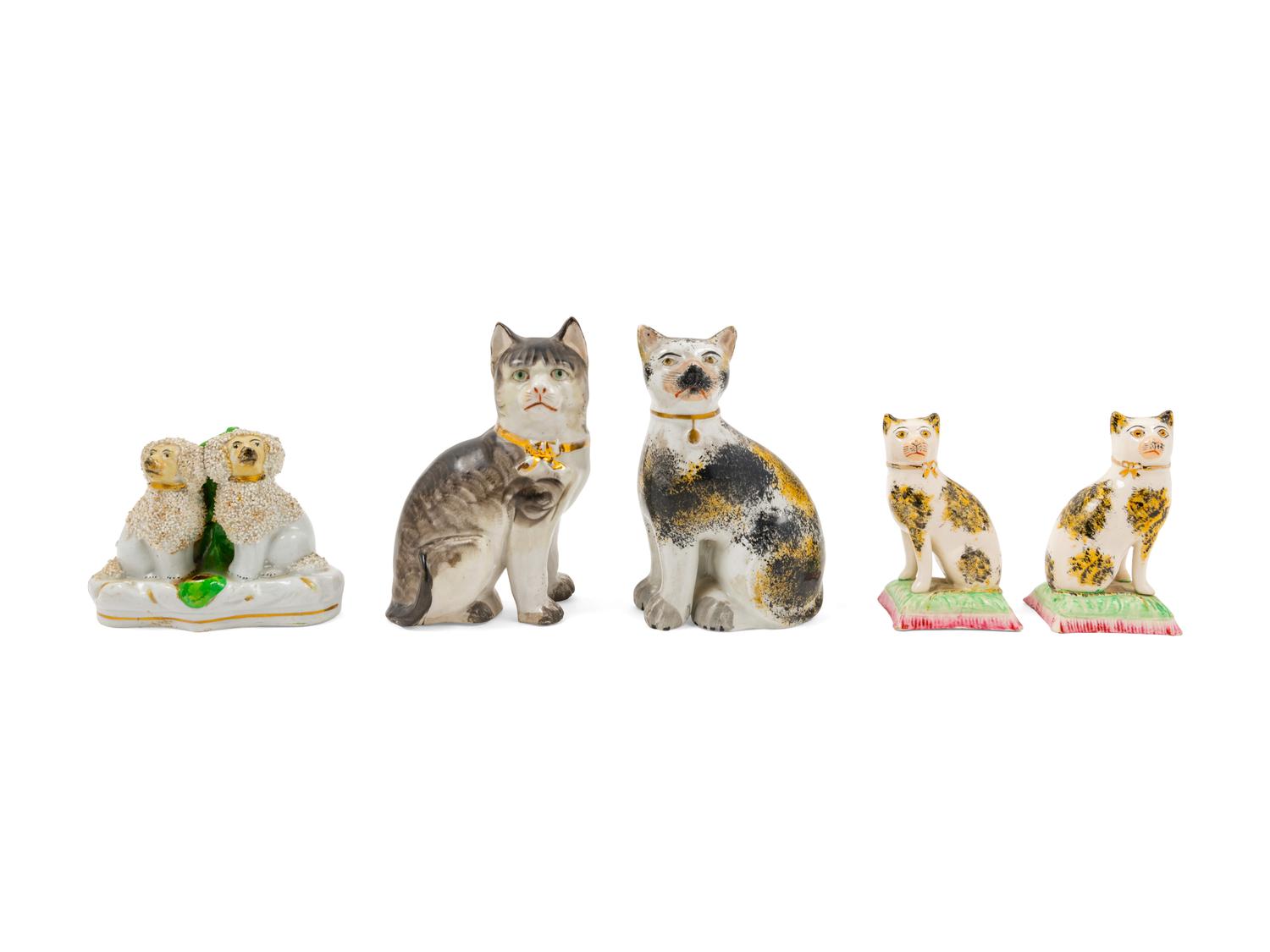 Five Porcelain Animalier Figures