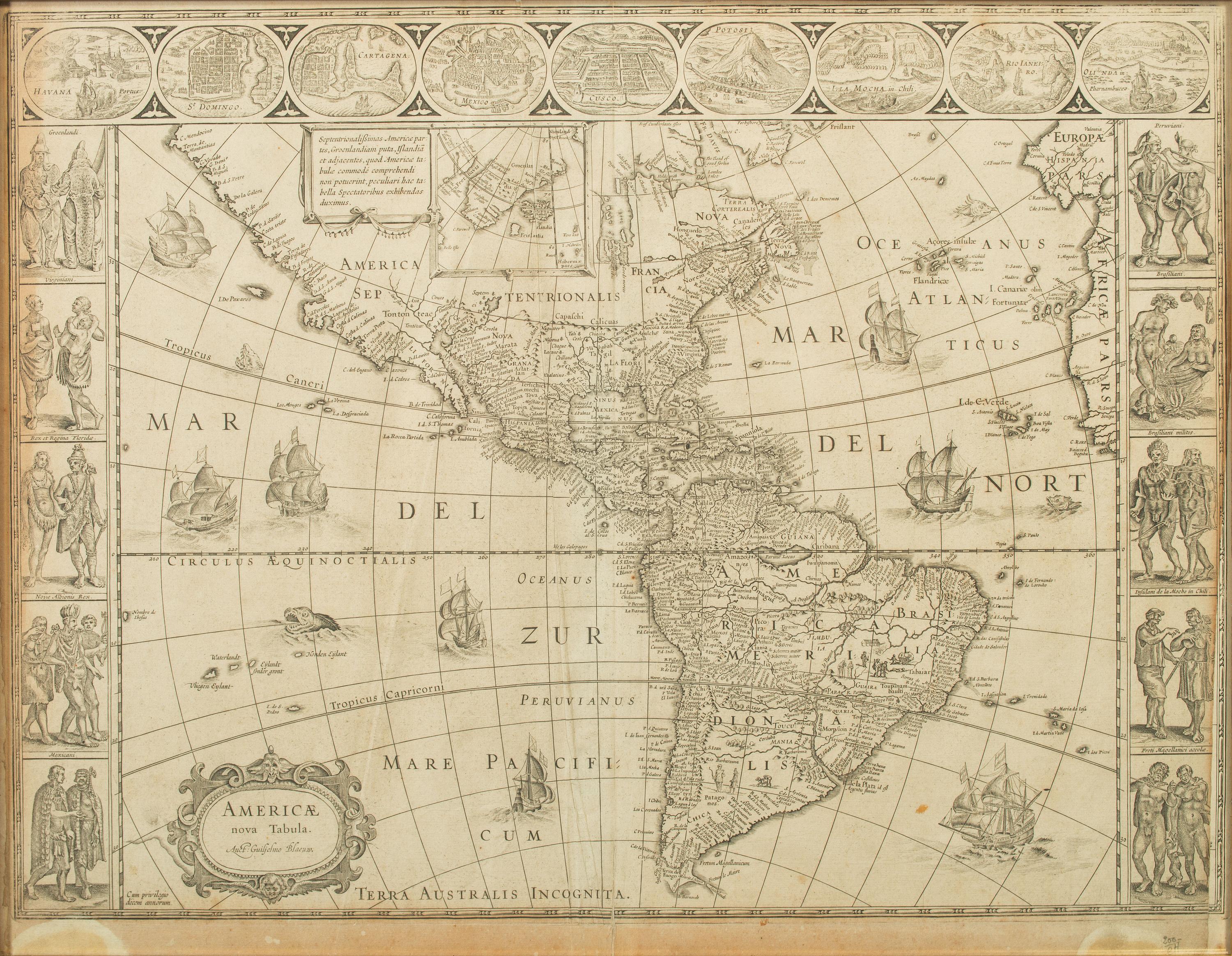BLAEU, Willem (1571-1638) -- BLAEU, Jan (1596-1673). Americae nova Tabula . [Amsterdam, ca 1635 or later].