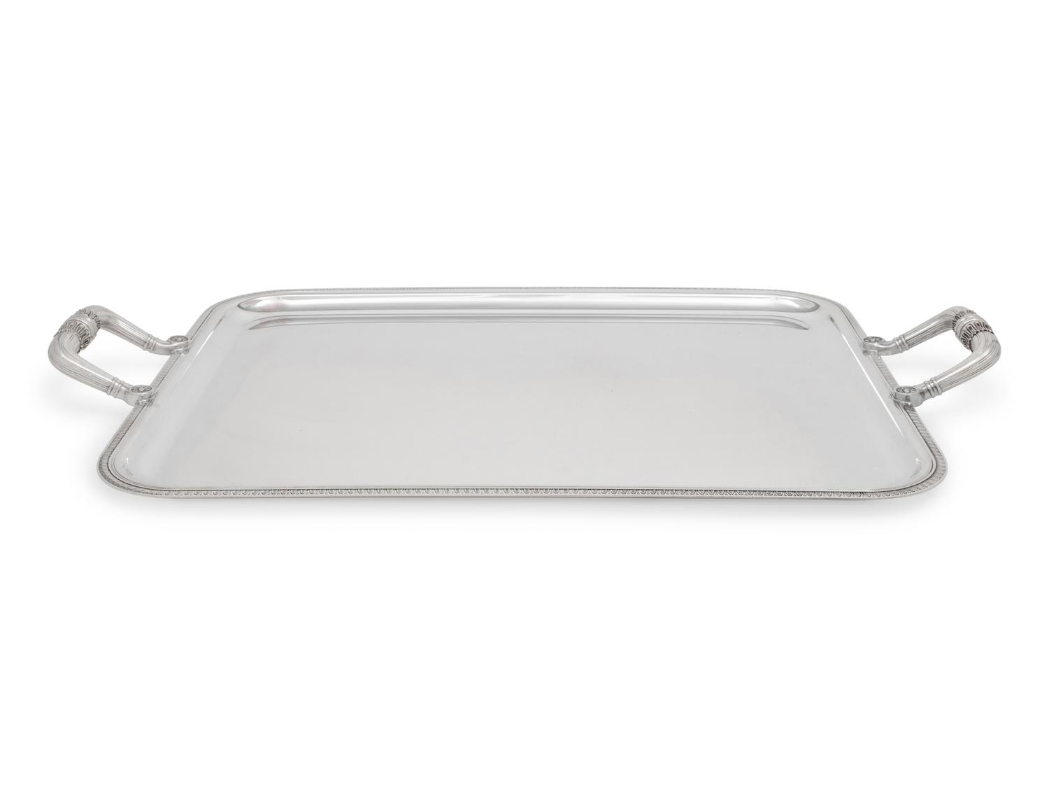 A Christofle Malmaison Silver-Plate Tray