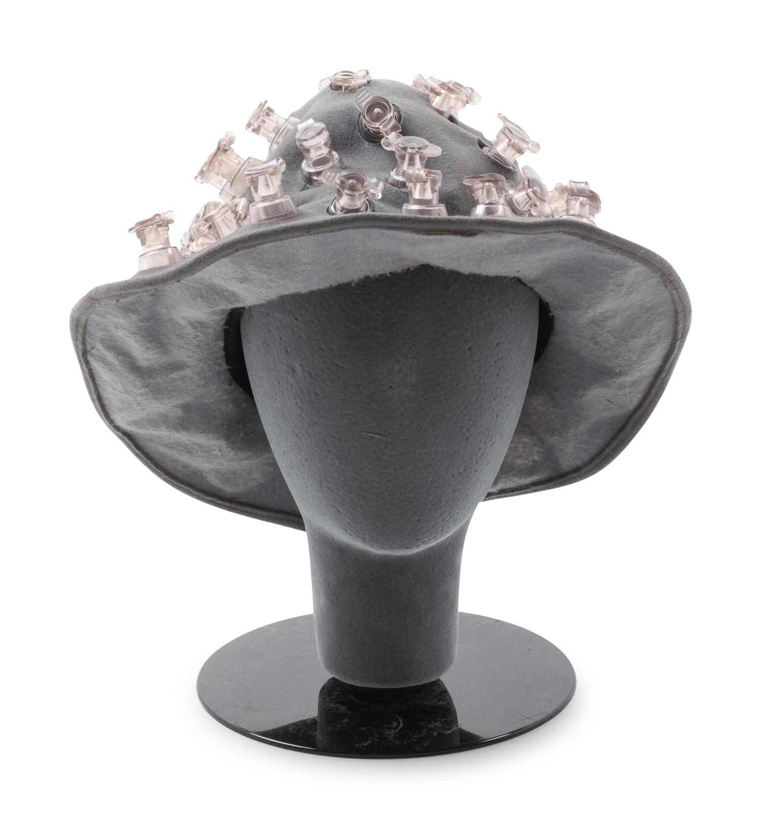 Issey Miyake Gray Felt Hat with Nozzle, 1990-2000s