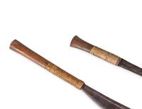 Two Naga Hill Tribe Dao Swords and Two Garter Belts