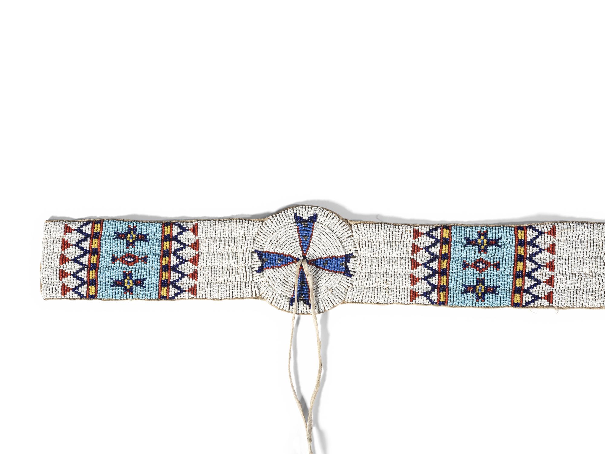 Sioux Child's Beaded Hide Blanket Strip