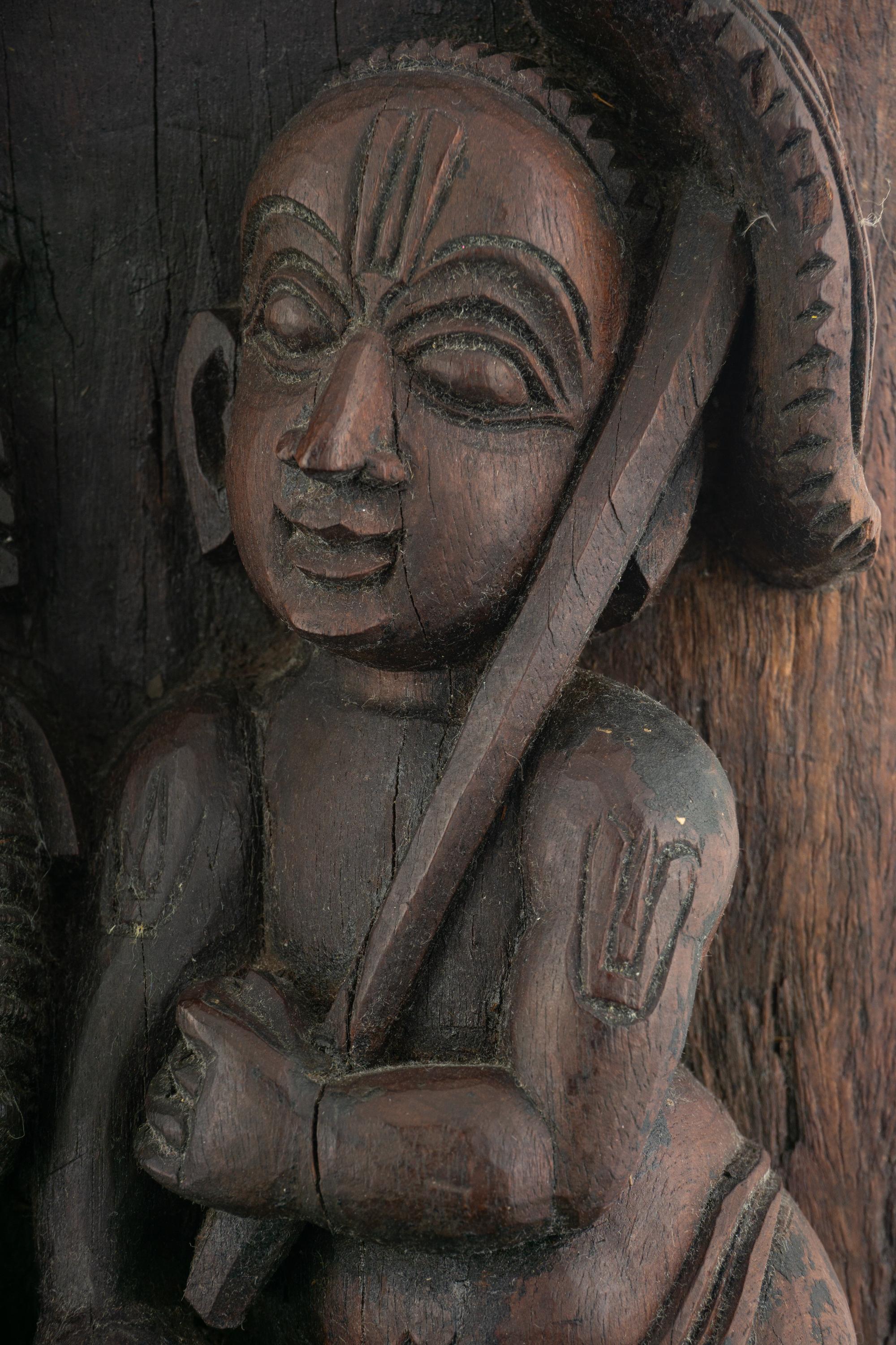 A Southeast Asian Carved Wall Panel