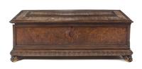 An Italian Marquetry Cassone Height 25 x width 67 1/4 x depth 24 inches. — 16TH CENTURY