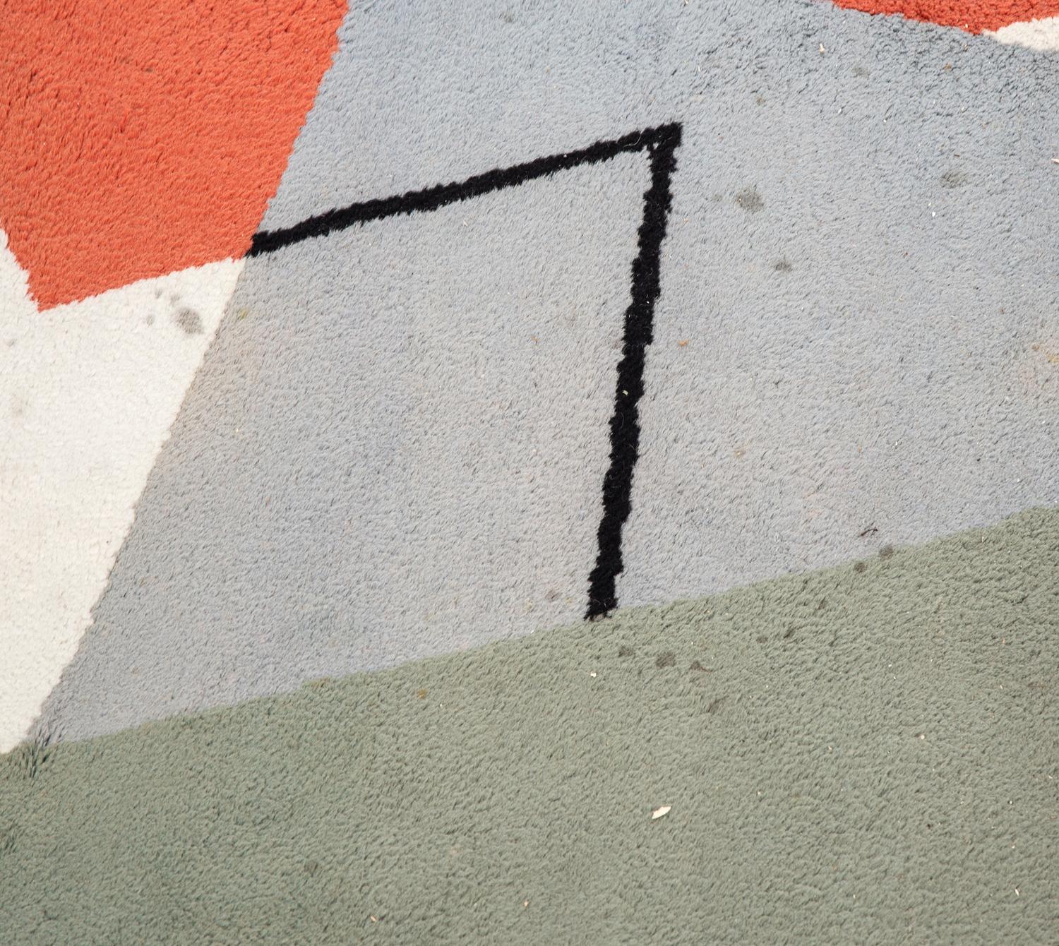 A Post Modern Geometric Color-Block Wool Pile Rug — LAST QUARTER 20TH CENTURY