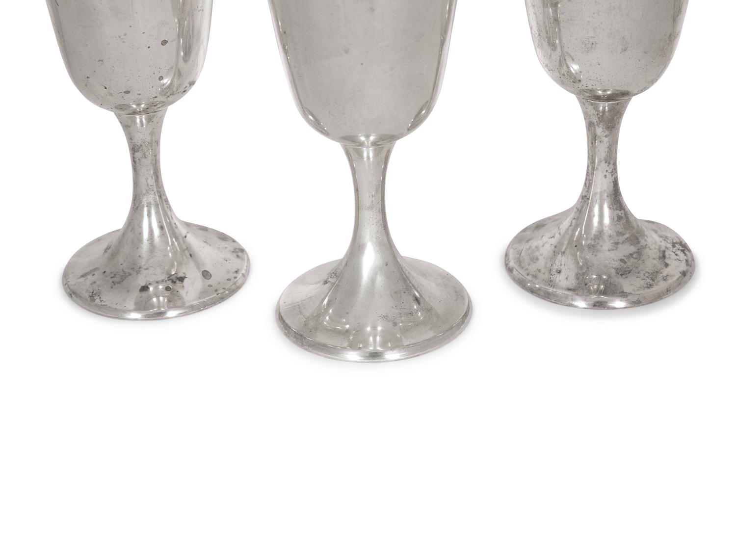 A Set of Twelve American Silver Goblets