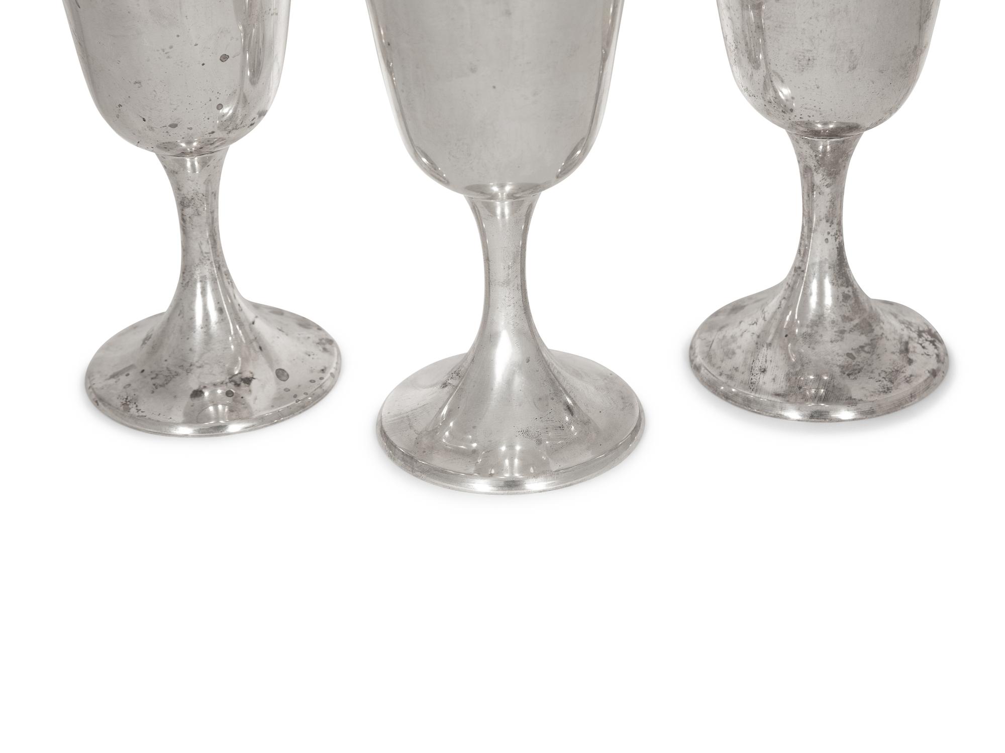 A Set of Twelve American Silver Goblets