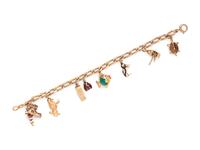 YELLOW GOLD CHARM BRACELET